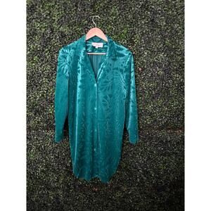 Leigh Karmitz for Periphery, Vintage Dress, Green velvet, Women's Size petite